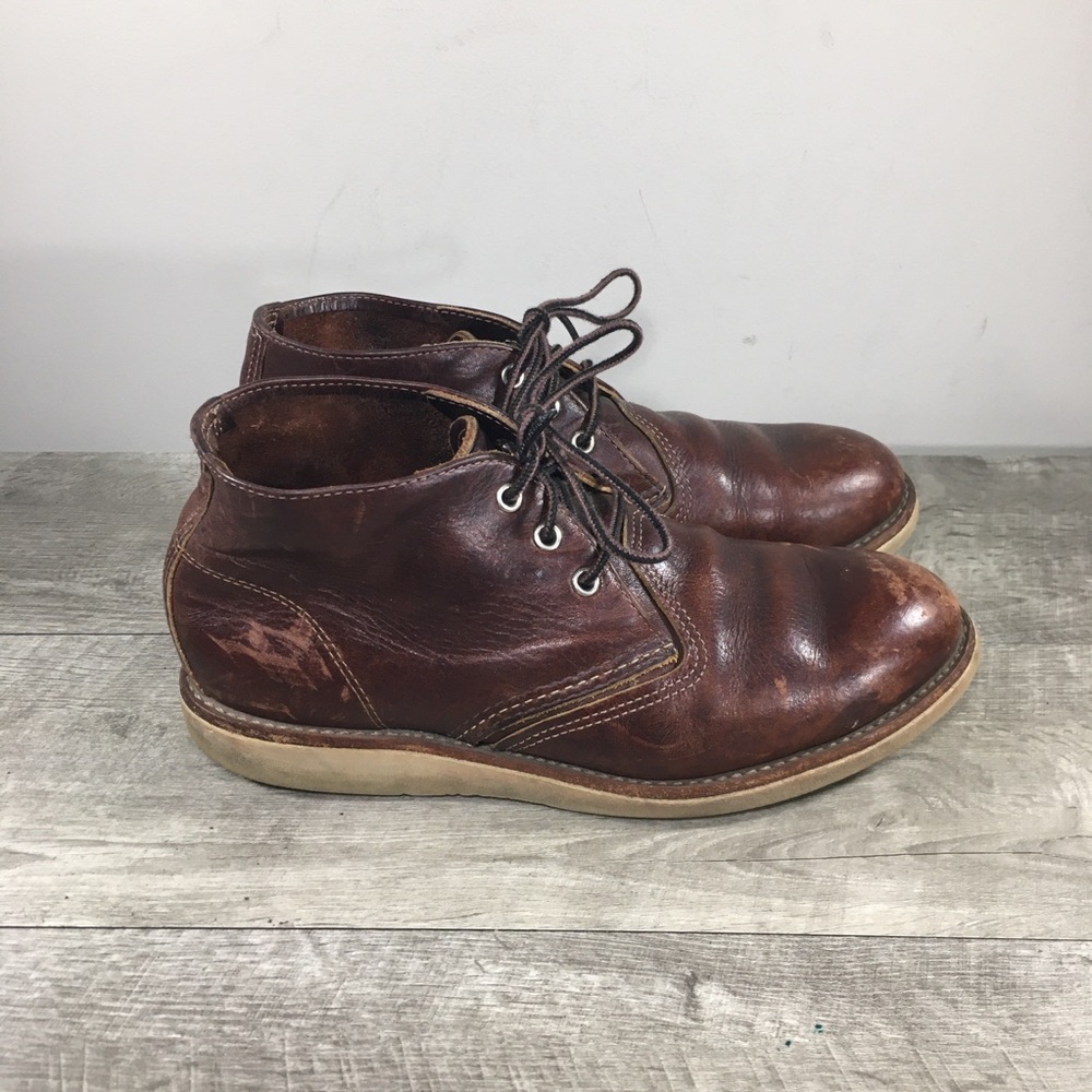 Red Wing 3141 Work Chukka Briar Oil Slick Traction Tred Leather Men Boots Size 9
